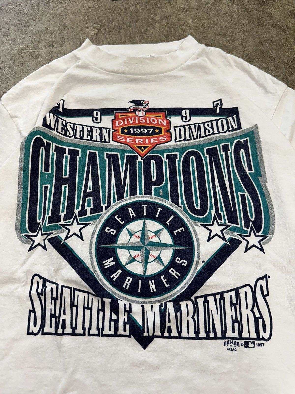 MLB Vintage 90s Seattle Mariners Division Champs MLB T-Shirt Size US L / EU 52-54 / 3 - 4 Thumbnail