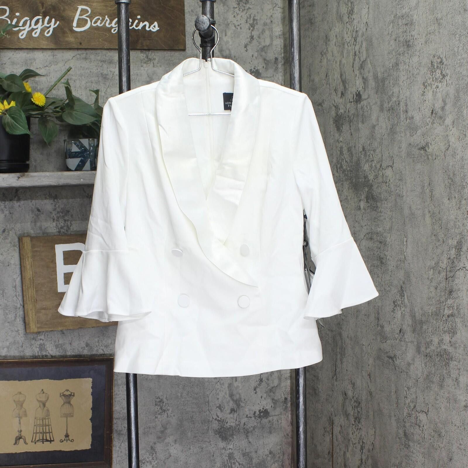 Other Adrianna Papell Crepe Blazer Pullover Tuxedo Top White 8 Size M / US 6-8 / IT 42-44 - 1 Thumbnail