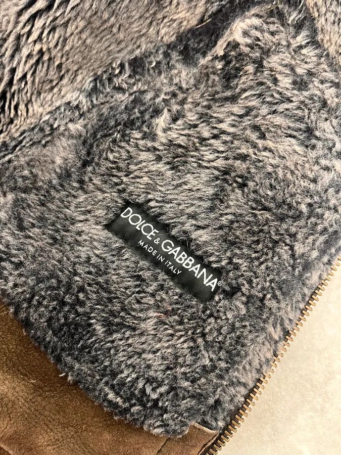 Dolce & Gabbana 2000s Dolce & Gabbana Aviator Shearling Brown Leather Jacket Size M / US 6-8 / IT 42-44 - 11 Thumbnail