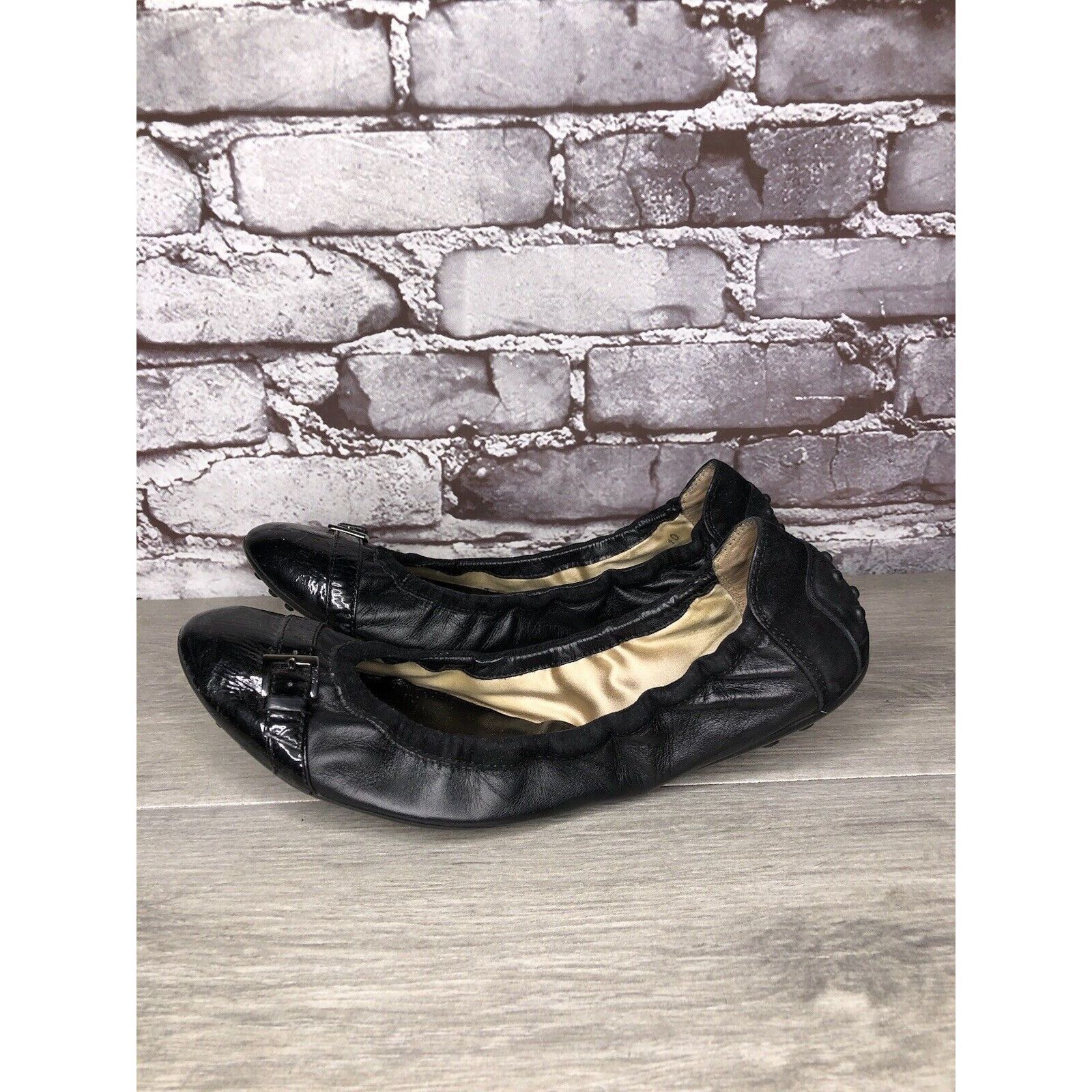 Tod's Tod's Black Leather Cap Toe Buckle Ballerina Ballet Flats Wo Size US 10 / IT 40 - 11 Thumbnail