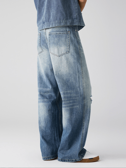 Japanese Brand × Jean American style high street washed gradient ripped jeans Size US 32 / EU 48 - 4 Thumbnail