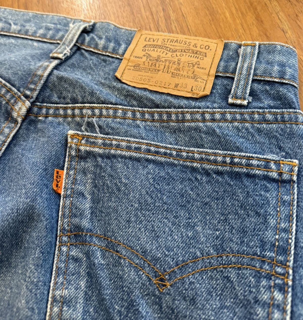 Levi's Vintage 80’s Levi’s 505 Orange Tab Denim Jeans Pants 33 X 26 Size US 33 - 2 Thumbnail
