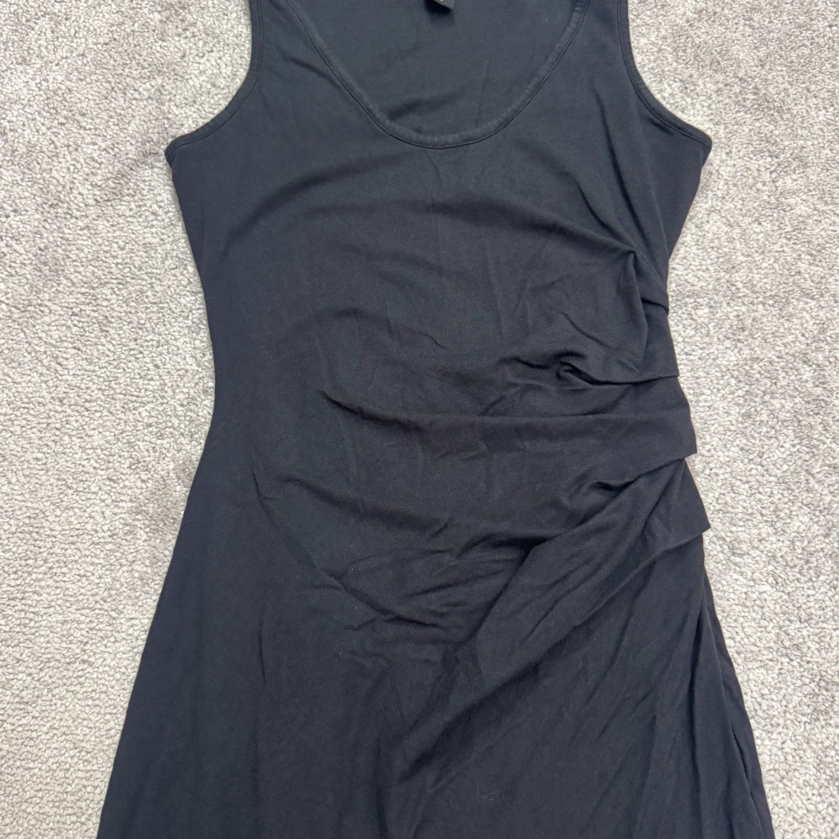 Athleta Athleta Dress XS Womens Black Ruched Knit Sleeveless Scoop Neck Bodycon Short Solid Casual Size XS / US 0-2 / IT 36-38 - 4 Thumbnail