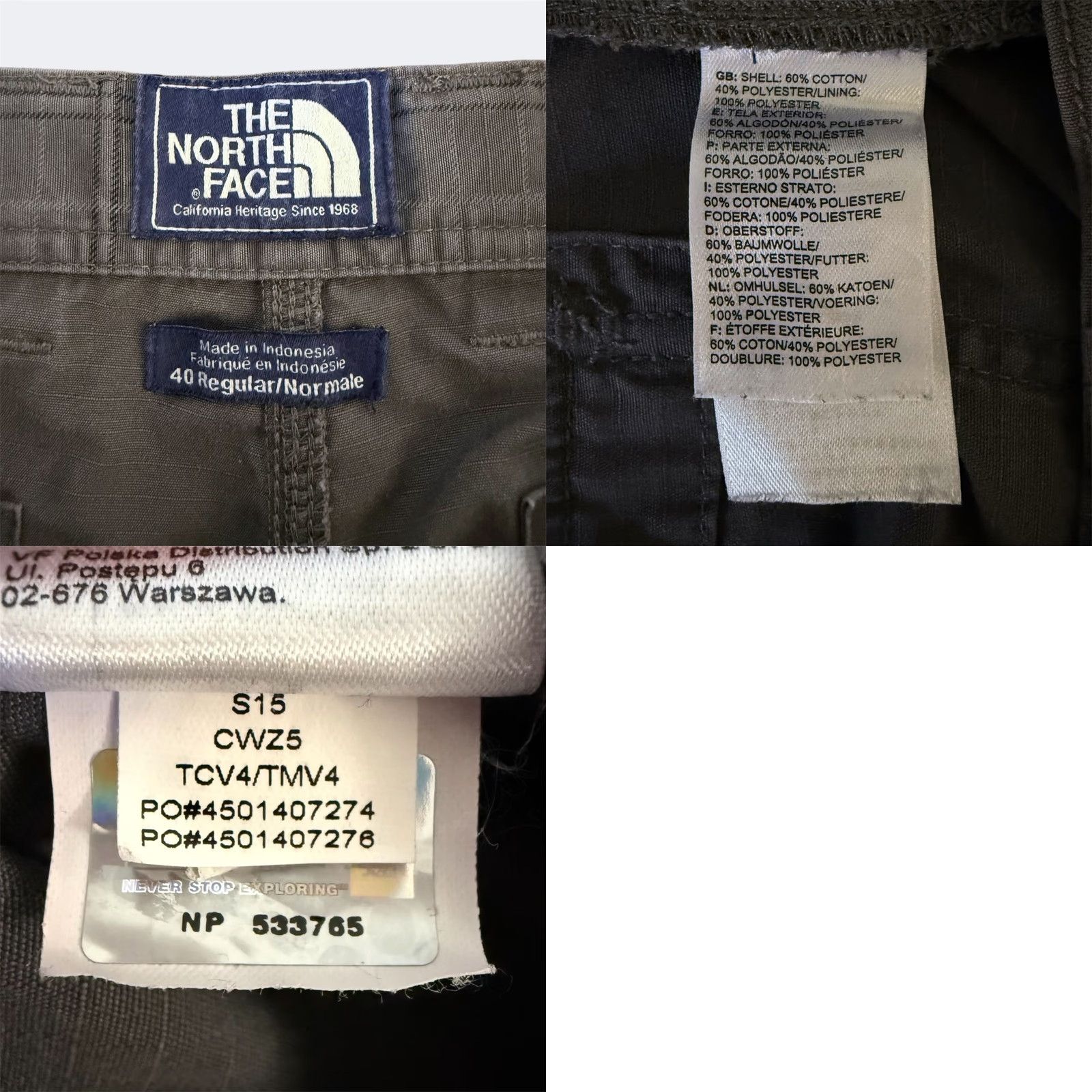The North Face The North Face Relaxed-Fit Plaid Cargo Shorts Gray Men Size 40 Hiking Outdoors Casual Travel Summer Spring Fall 6-Pockets Cargo Pocket Easy Care Mens Size US 40 / EU 56 - 8 Thumbnail