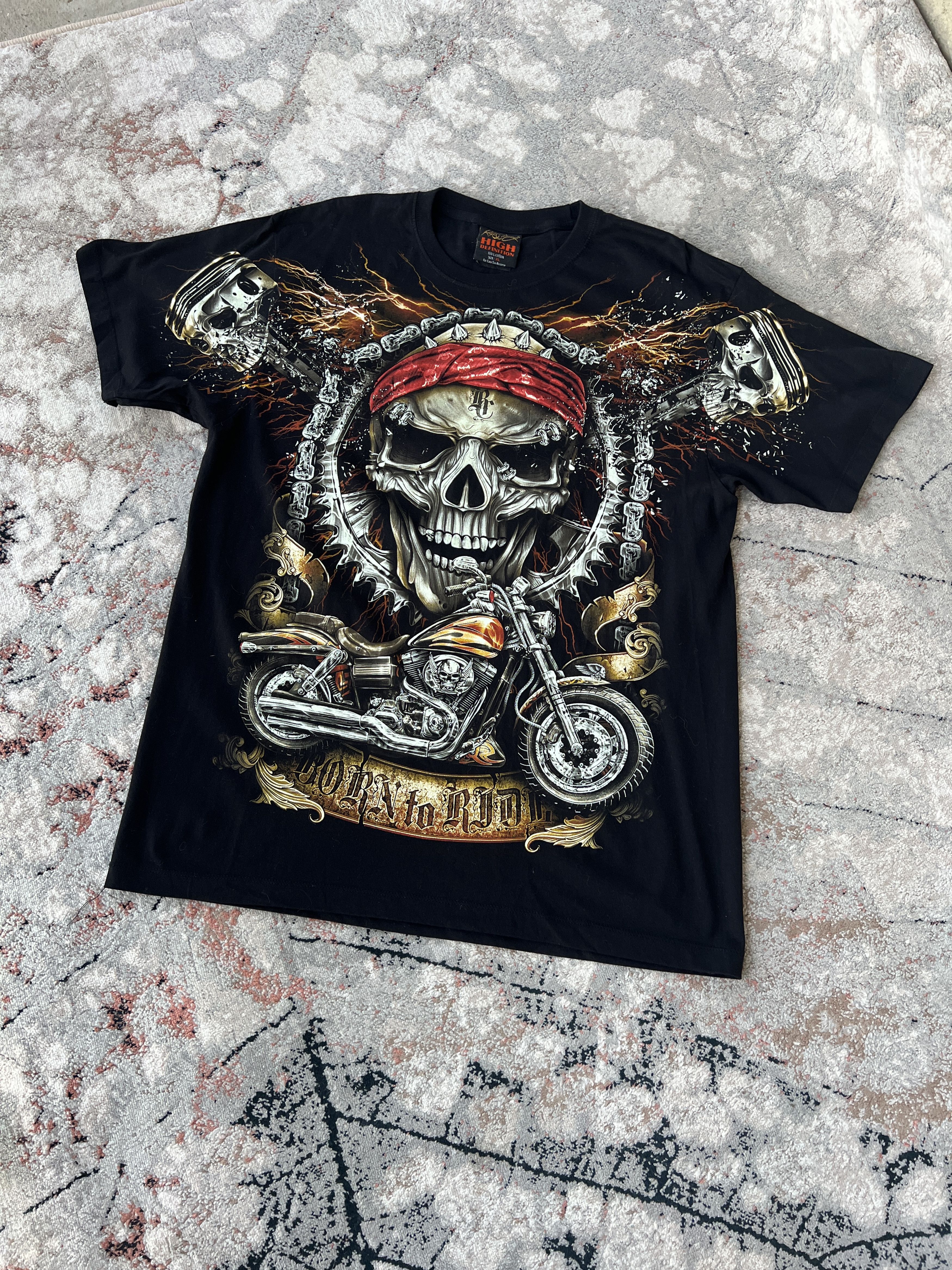 Vintage Skulls Moto Vintage Tee Size US XL / EU 56 / 4 - 1 Thumbnail
