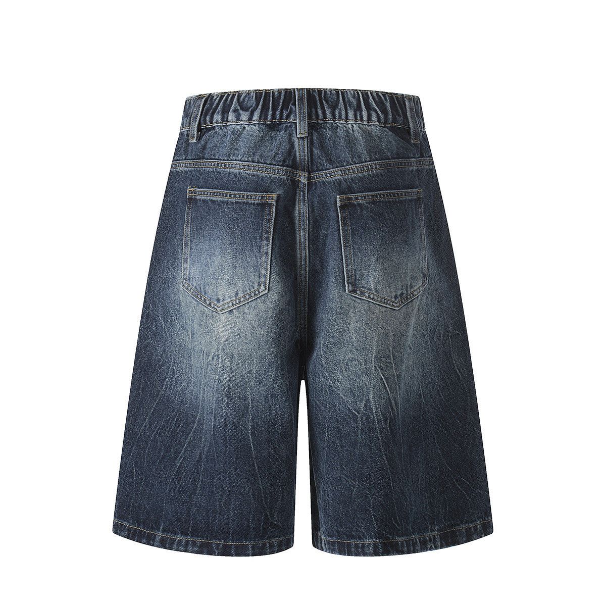 Vintage Men's loose straight-leg denim shorts with a washed texture Size US 32 / EU 48 - 2 Thumbnail