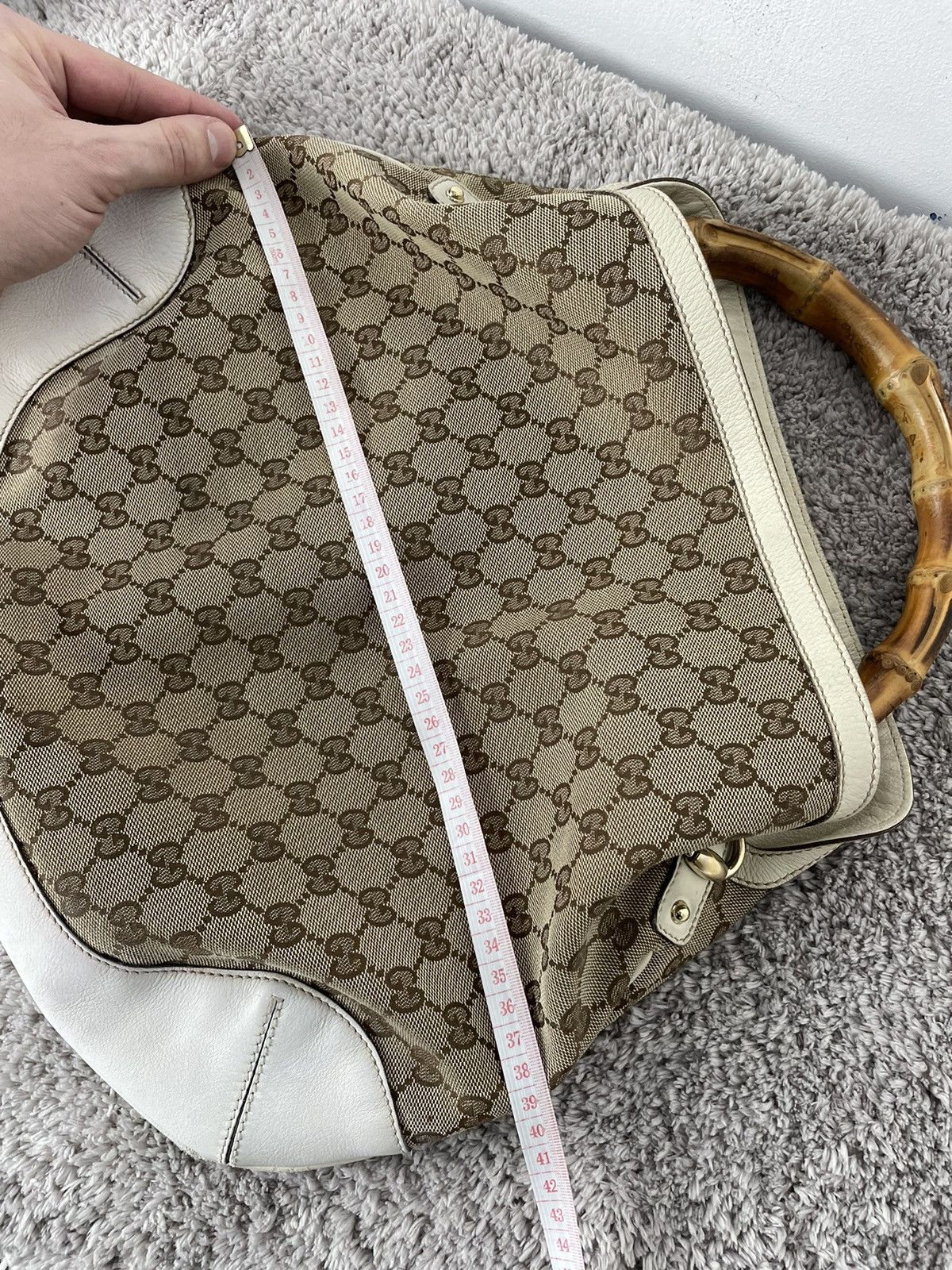 Gucci Gucci Monogram Peggy Bamboo Top Handle Medium Shoulder Bag Size ONE SIZE - 22 Thumbnail
