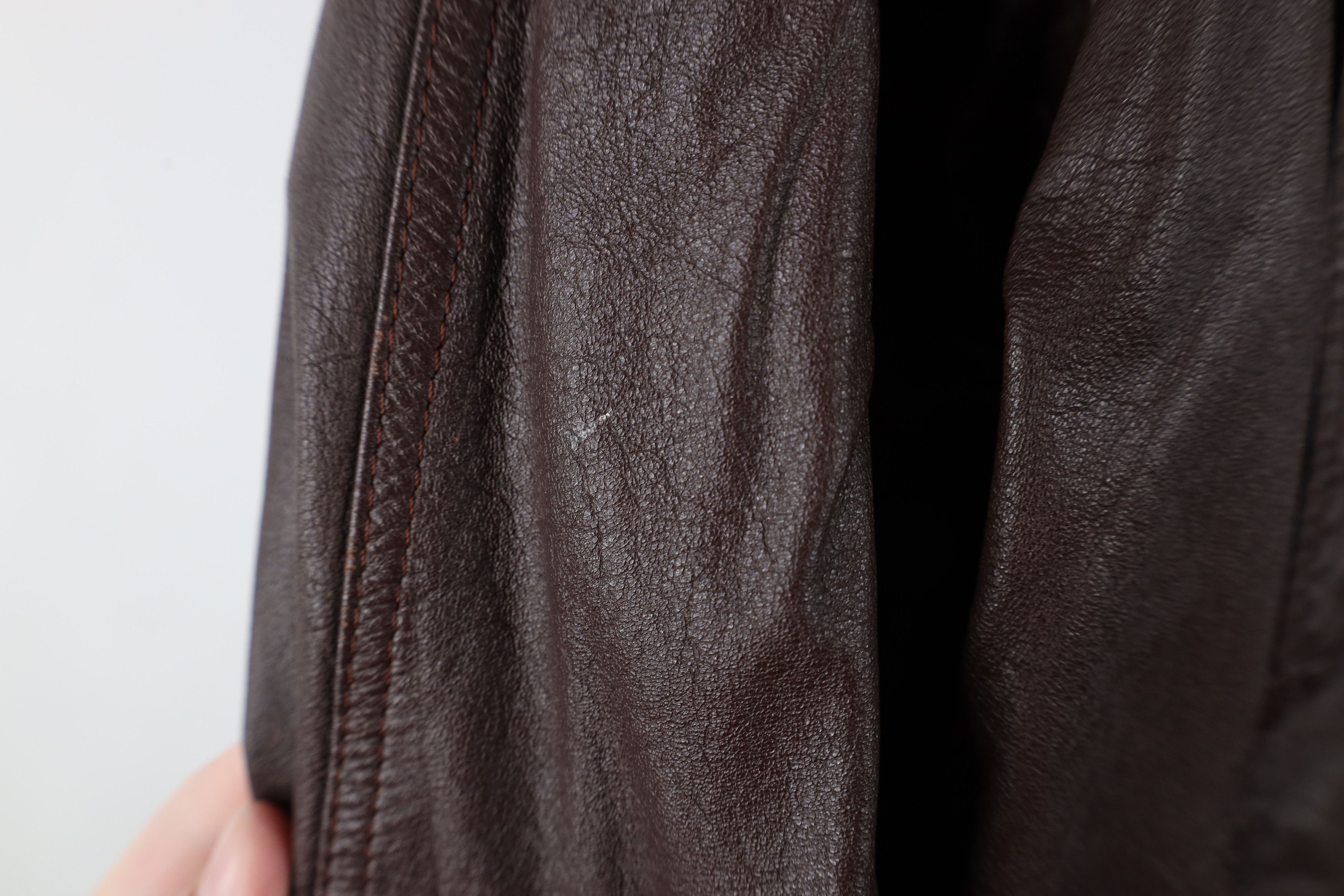 Vintage Vintage 70s Streetwear Hooded Leather Bomber Jacket Brown Size US L / EU 52-54 / 3 - 5 Thumbnail