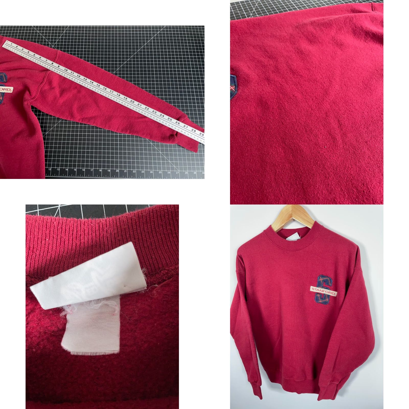 Vintage VINTAGE Stanford University Sweatshirt Adult Large Red Embroidered 90s College Crewneck LA Redford Men Pullover Graphic Print Cotton-Polyester Fleece Size US L / EU 52-54 / 3 - 8 Thumbnail