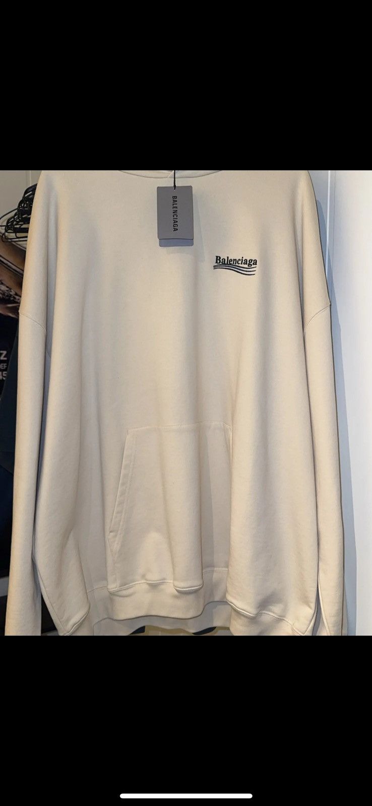 Balenciaga Cream logo hoodie Size US M / EU 48-50 / 2 - 3 Thumbnail