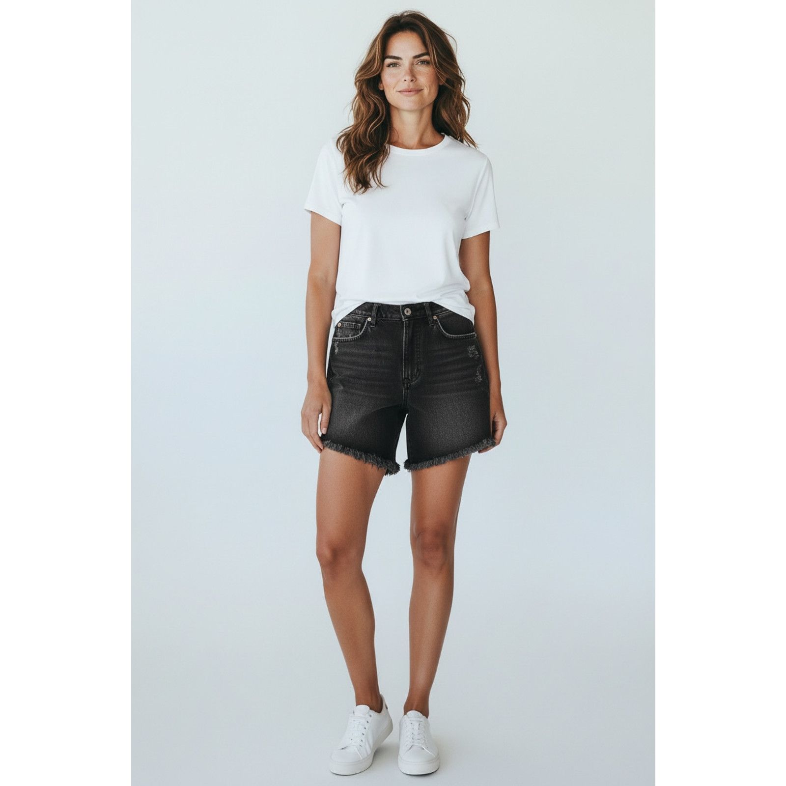 Free People Free People "We The Free" Black Denim Shorts-Women Size 32 Size 32" / US 10 / IT 46 - 1 Thumbnail