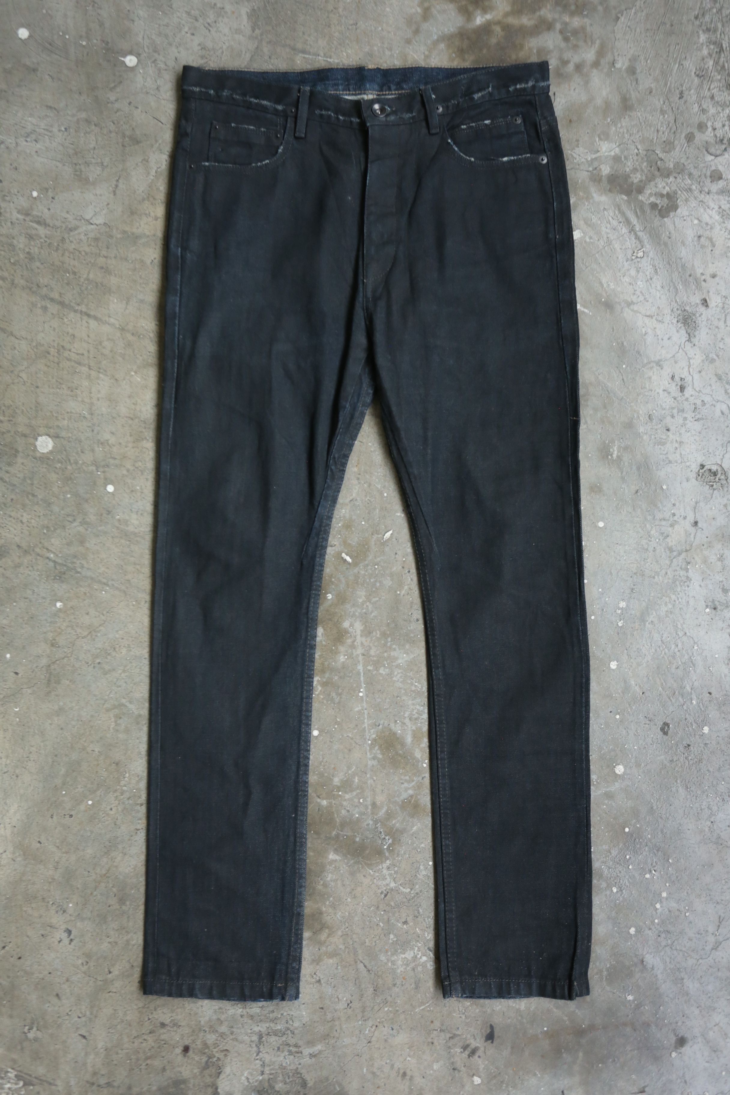 Rick Owens Drkshdw Rick Owens DRKSHDW - Torrence Cut Raw Denim Jean Size US 30 / EU 46 - 1 Thumbnail