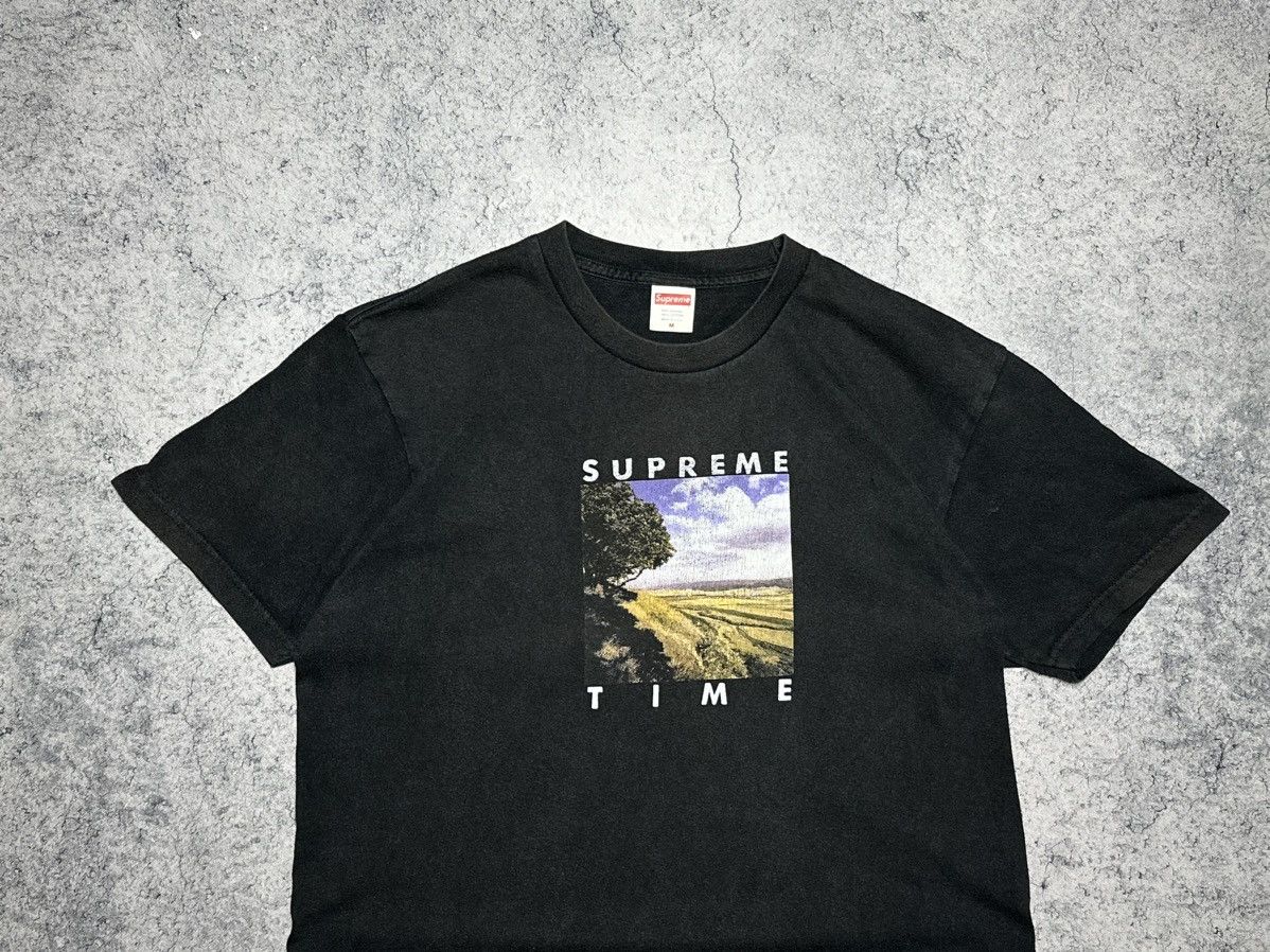 Supreme Supreme Time Faded Black Tee T-Shirt SS20 Size US M / EU 48-50 / 2 - 2 Thumbnail