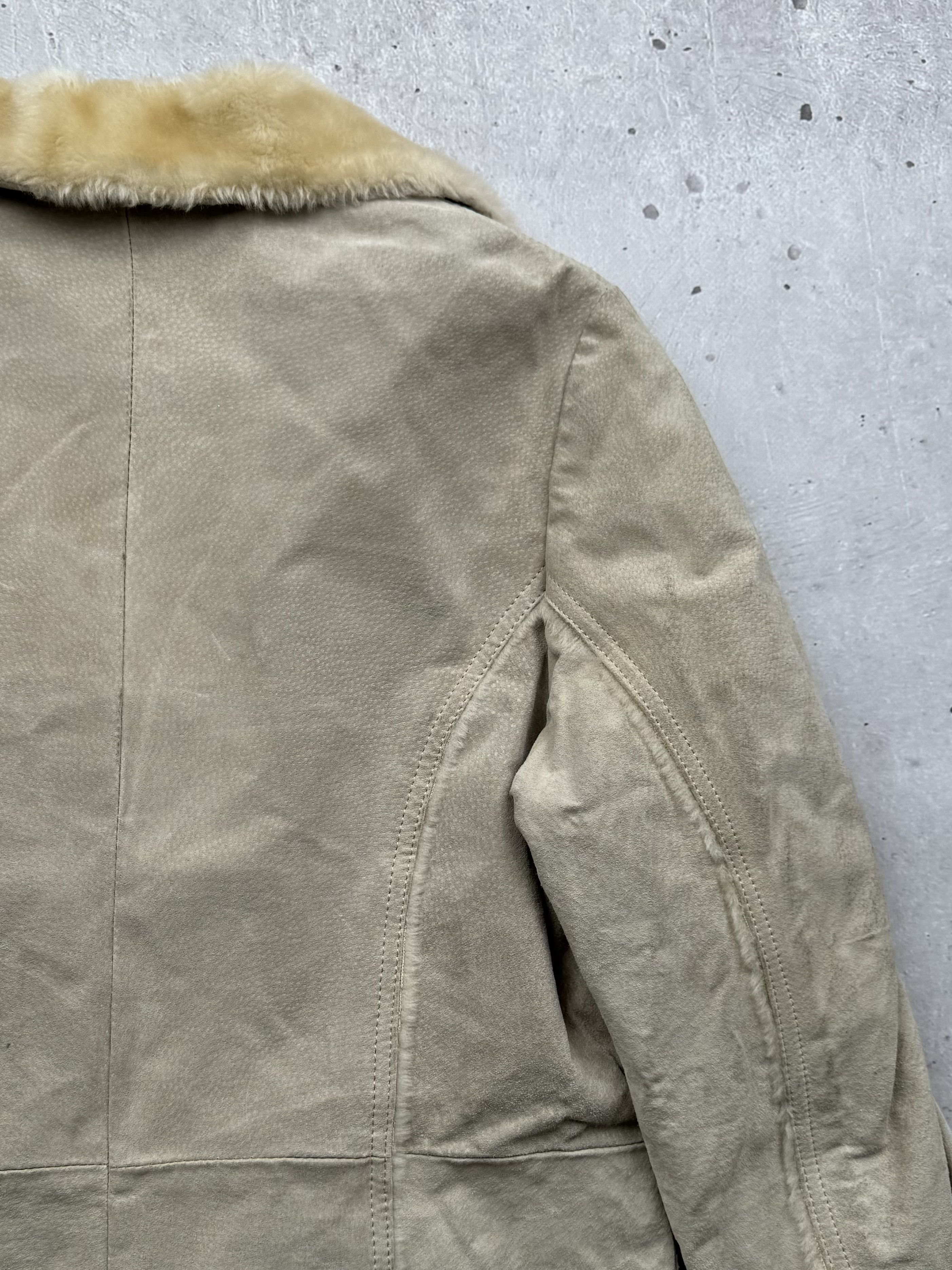 Genuine Leather × Vintage Vintage Real Leather Coat With Faux Fur Collar Size XS / US 0-2 / IT 36-38 - 10 Thumbnail
