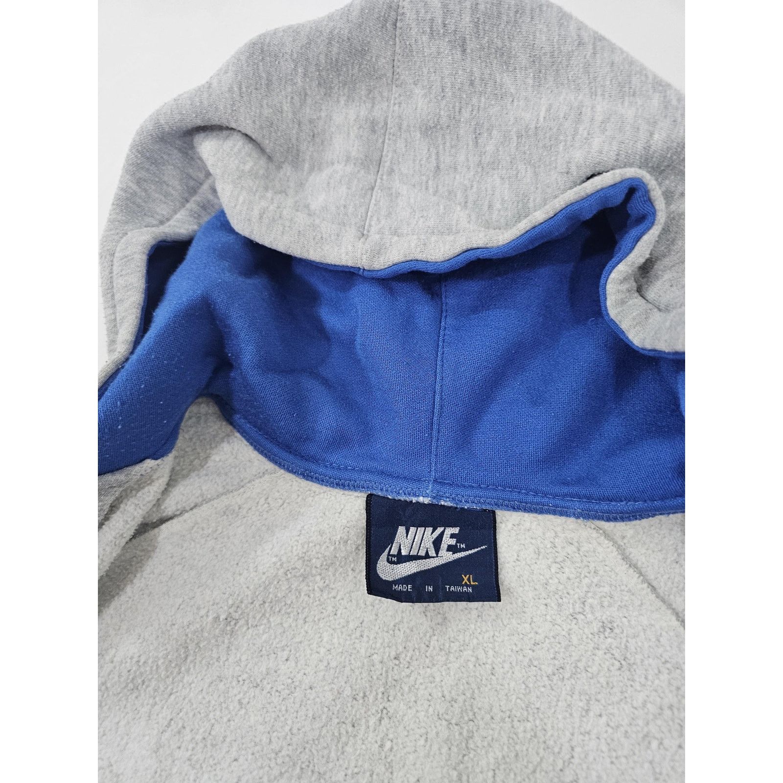 Nike 80s NIKE Zip-Up Hoodie Sweatshirt GRAY Blue Sz XL Size US XL / EU 56 / 4 - 4 Thumbnail