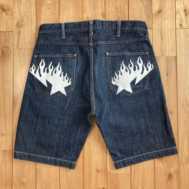 Bape Fire BAPE STA Denim Shorts a bathing ape Flame NIGO ★size M Size US 32 / EU 48 - 1 Thumbnail