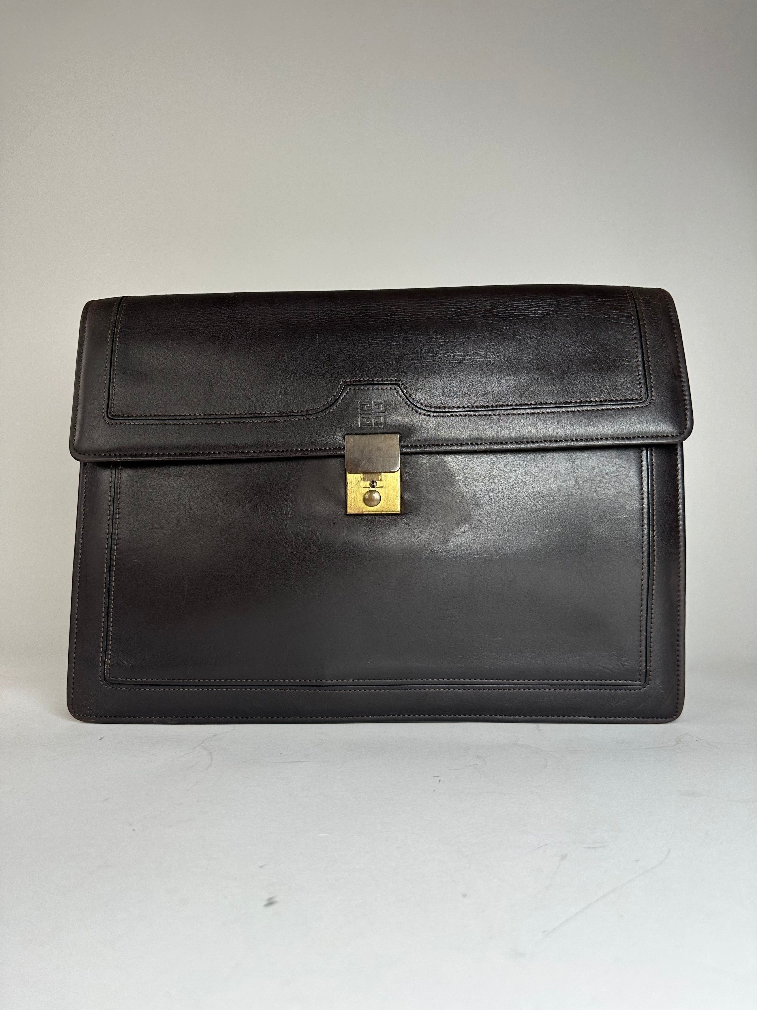 Givenchy Vintage Leather Clutch Big Brown Size ONE SIZE - 1 Thumbnail