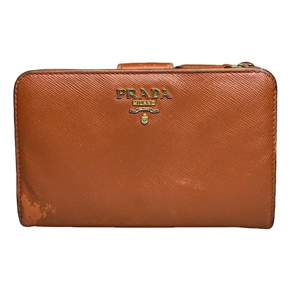 Prada Orange Leather Wallet Size ONE SIZE - 1 Thumbnail