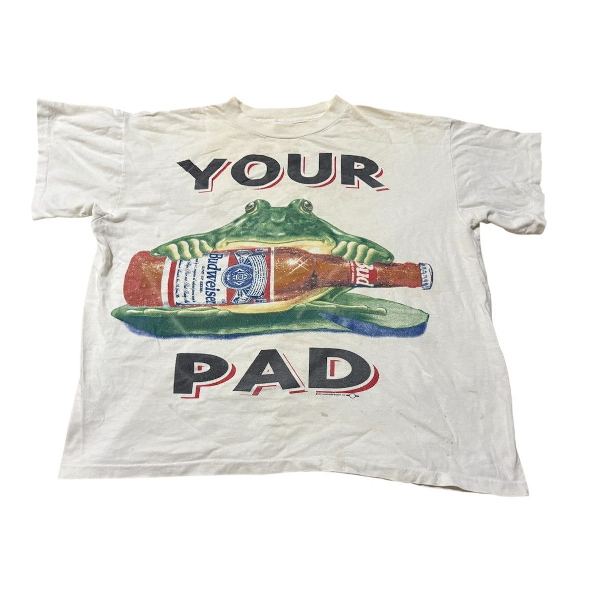 Vintage SUPER THRASHED Vintage Budweiser 90s T Shirt Distressed Size US XL / EU 56 / 4 - 1 Thumbnail