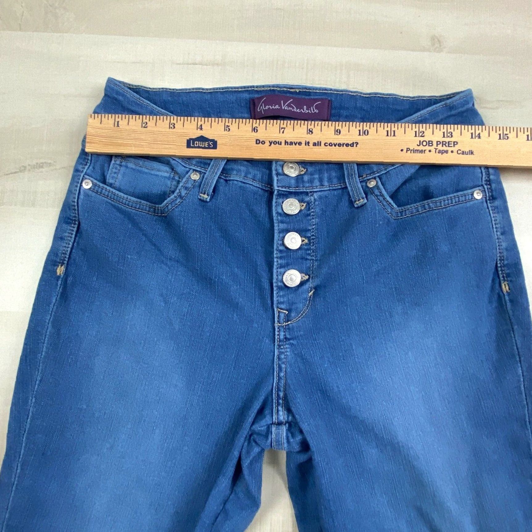 Gloria Vanderbilt Gloria Vanderbilt Womens Jeans Petite 10 Blue Cropped Button Fly Medium Wash Size 32" / US 10 / IT 46 - 7 Thumbnail