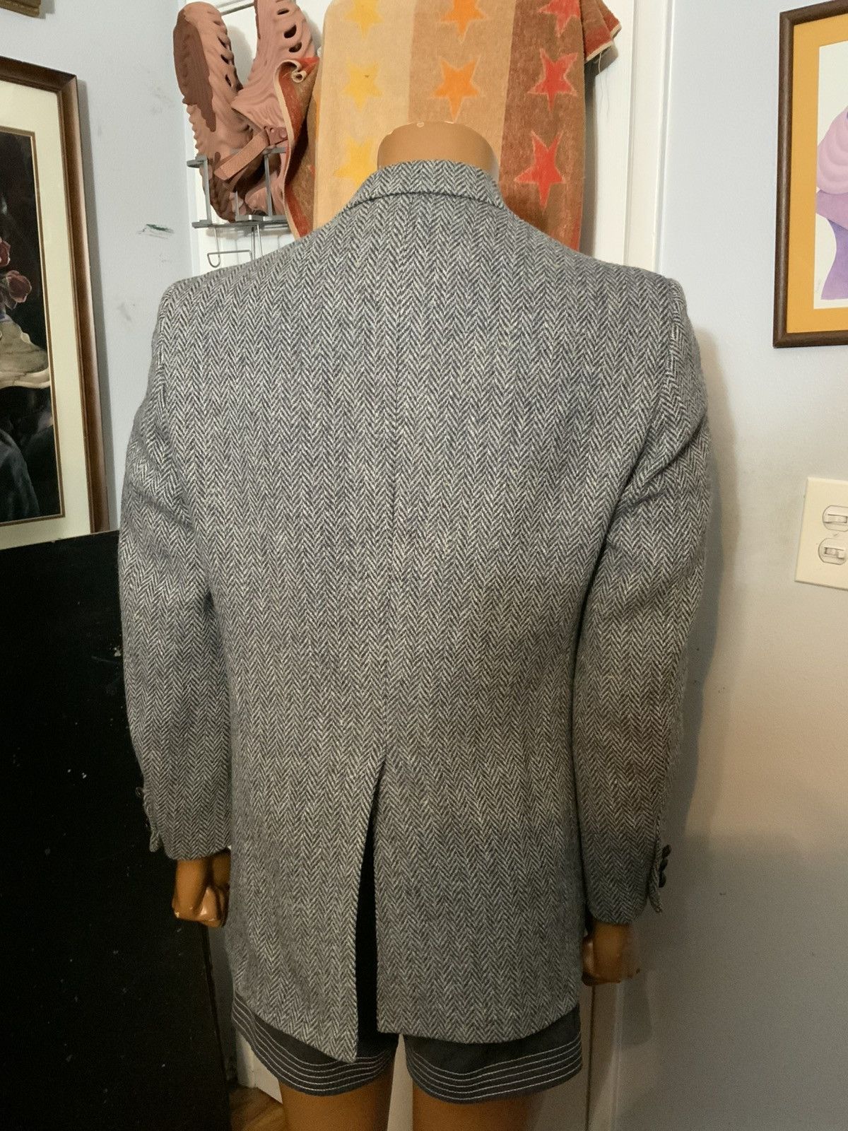 Harris Tweed VTG Harris Tweed Handwoven Wool Herringbone Blazer Jacket Size 42R - 13 Thumbnail