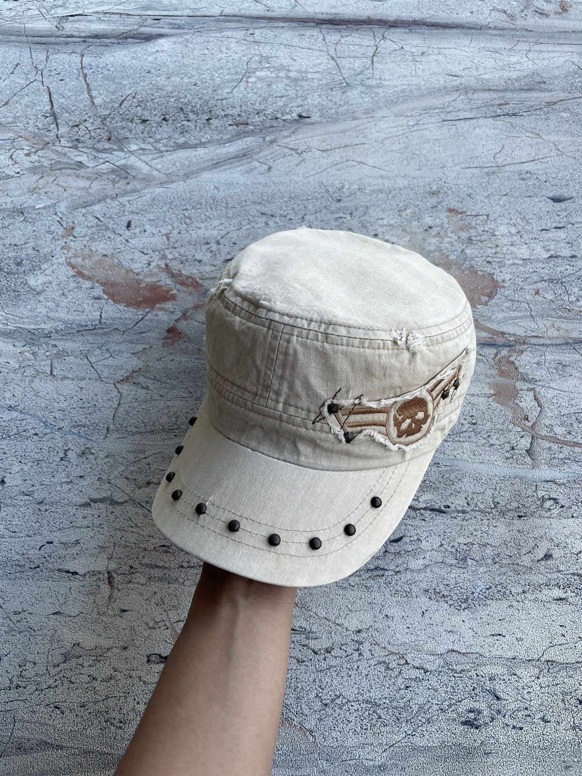 Hysteric Glamour Skull Studded Distressed Patrol Hat Size ONE SIZE - 1 Thumbnail