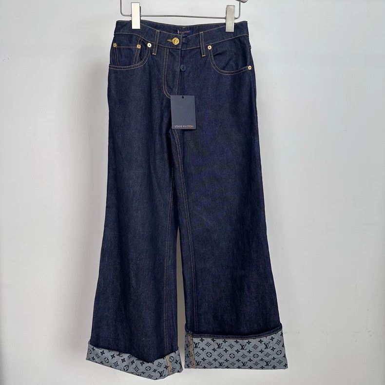Louis Vuitton Louis Vuitton 25 Blue Wide Leg Jeans Size 33" - 1 Thumbnail