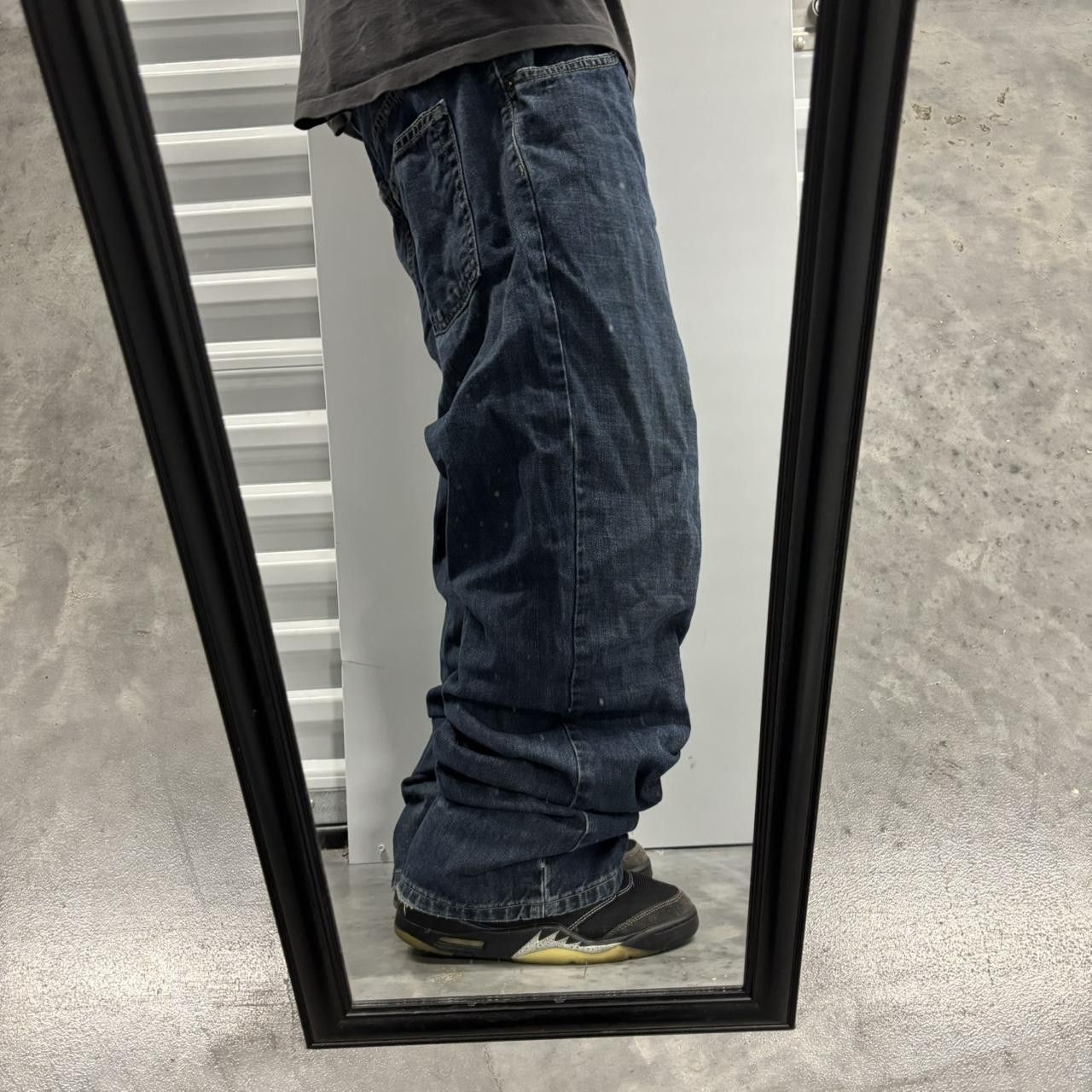 Japanese Brand × Vintage Crazy Vintage Y2K/2000s Baggy Dark Wash Grunge Skater Denim Jeans! Size US 38 / EU 54 - 2 Thumbnail