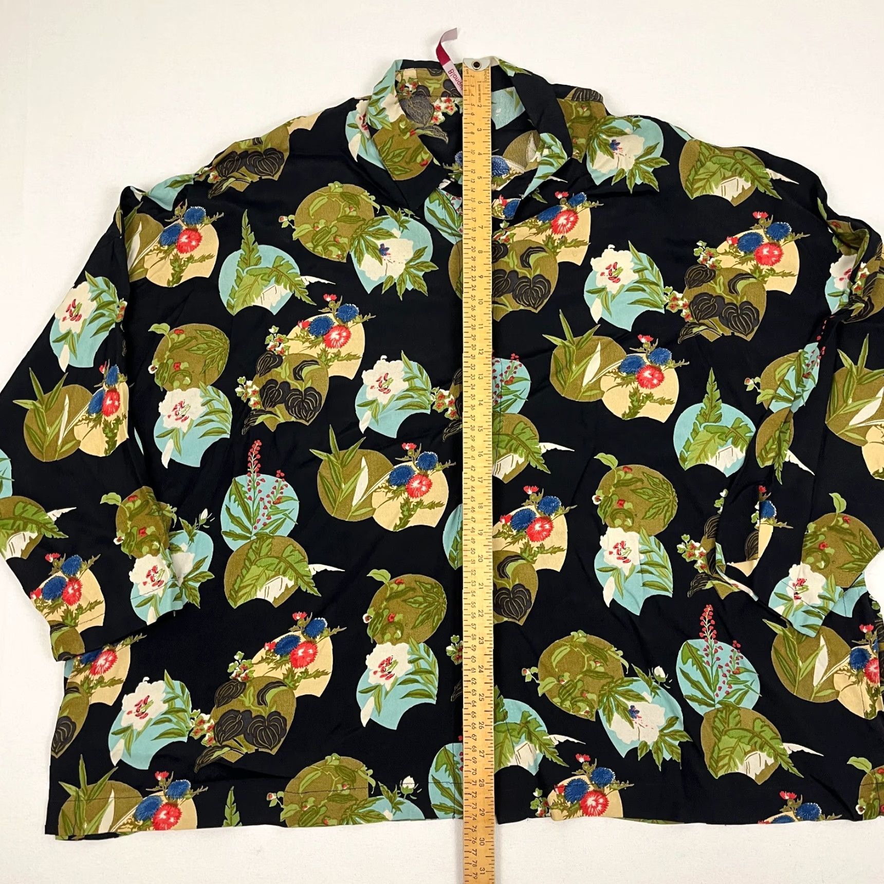 Vintage Blanque Blouse Womens Size 2 Black Floral Bohemian Button Front Top Shirt Size XS / US 0-2 / IT 36-38 - 5 Thumbnail