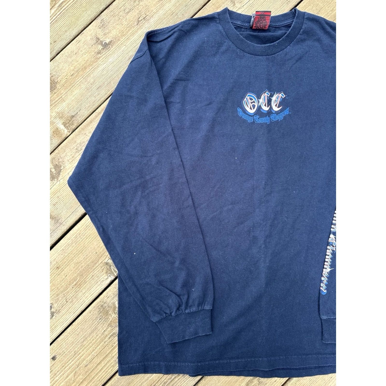 Vintage VINTAGE Orange County Choppers T Shirt OCC Long Sleeve Motorcycle Biker Flames XXL Blue 2000s Mens Size US XXL / EU 58 / 5 - 2 Thumbnail