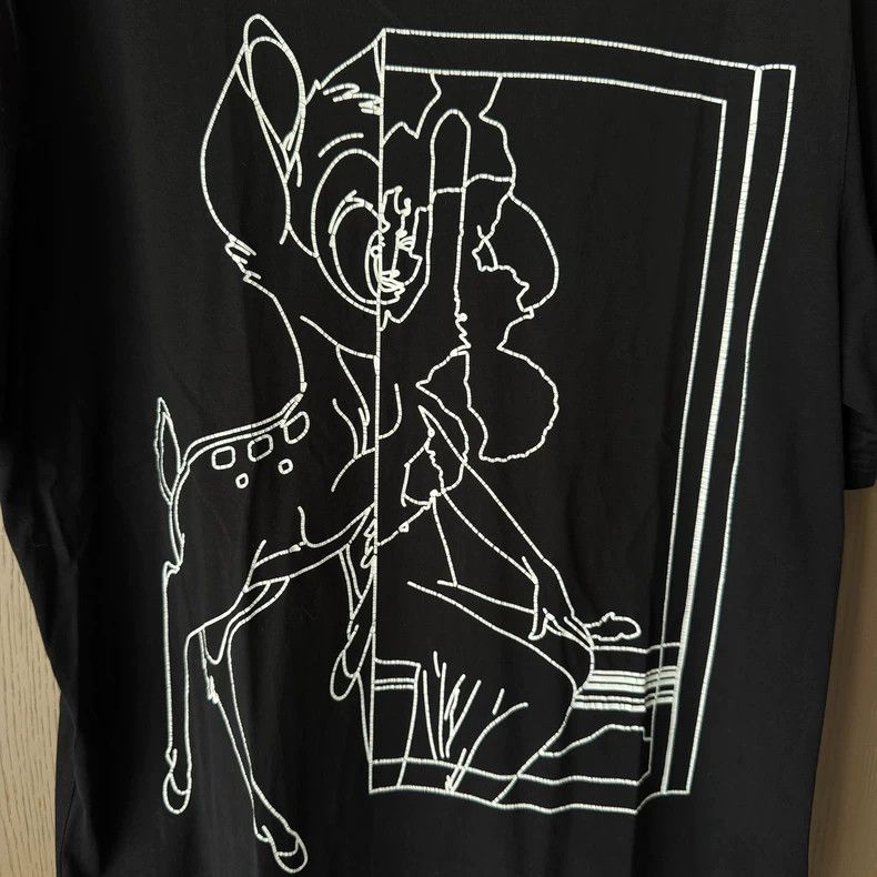 Givenchy Givenchy Best-selling black sketch deer Bambi short-sleeve Size US M / EU 48-50 / 2 - 2 Thumbnail