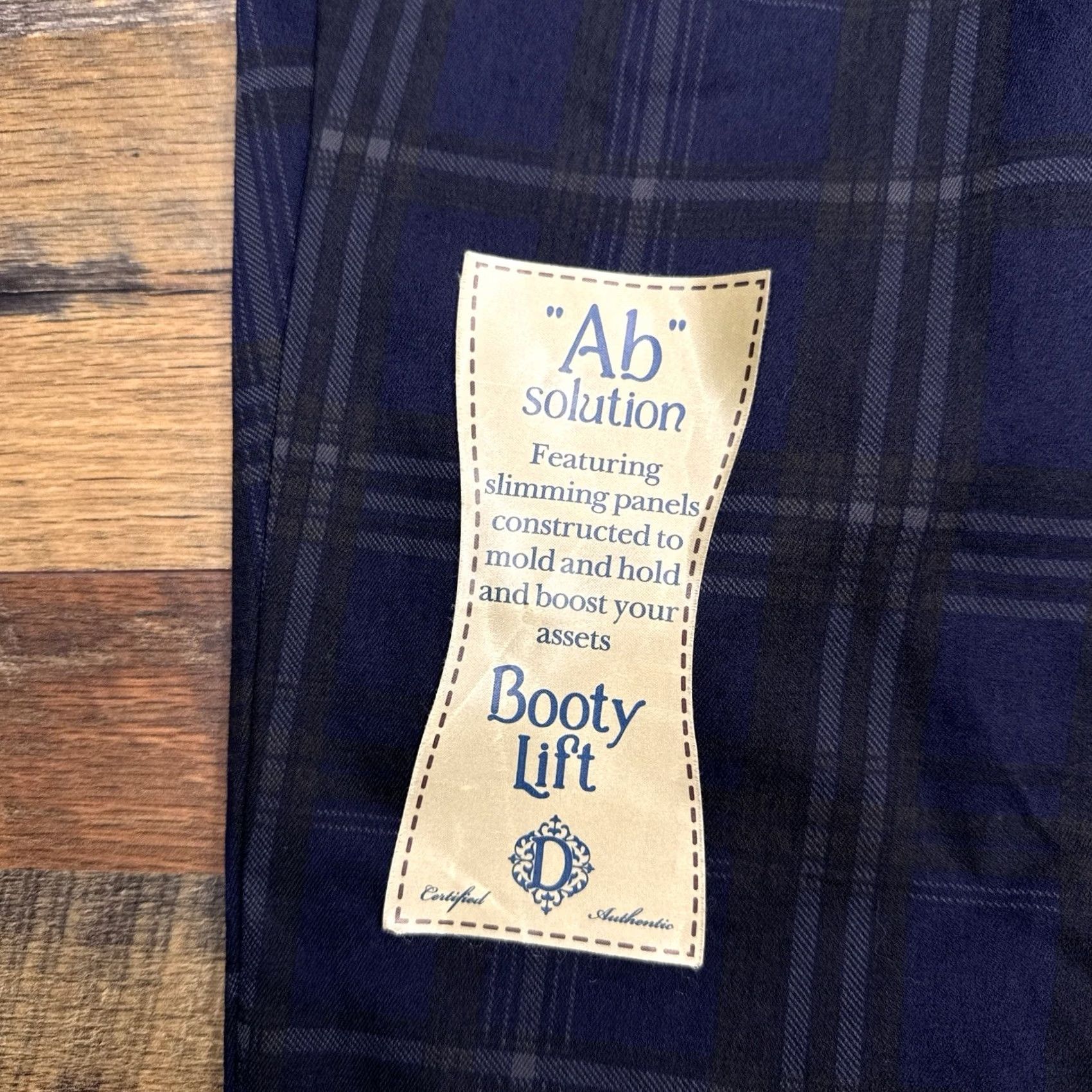 Vintage Democracy Jeans Womens 16 Blue Plaid Mid Rise Stretch Jegging Size 38" / US 16 / IT 52 - 4 Thumbnail