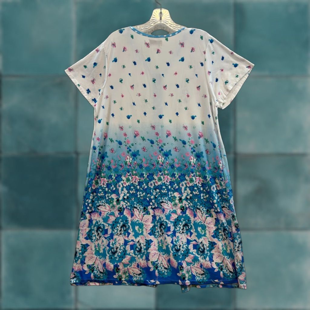 Vintage VINTAGE Betsy Nightgown Sleep Dress 1X Plus Size Blue Butterfly Floral Grandma Granny Dress Women Girls-? Size XL / US 12-14 / IT 48-50 - 1 Thumbnail