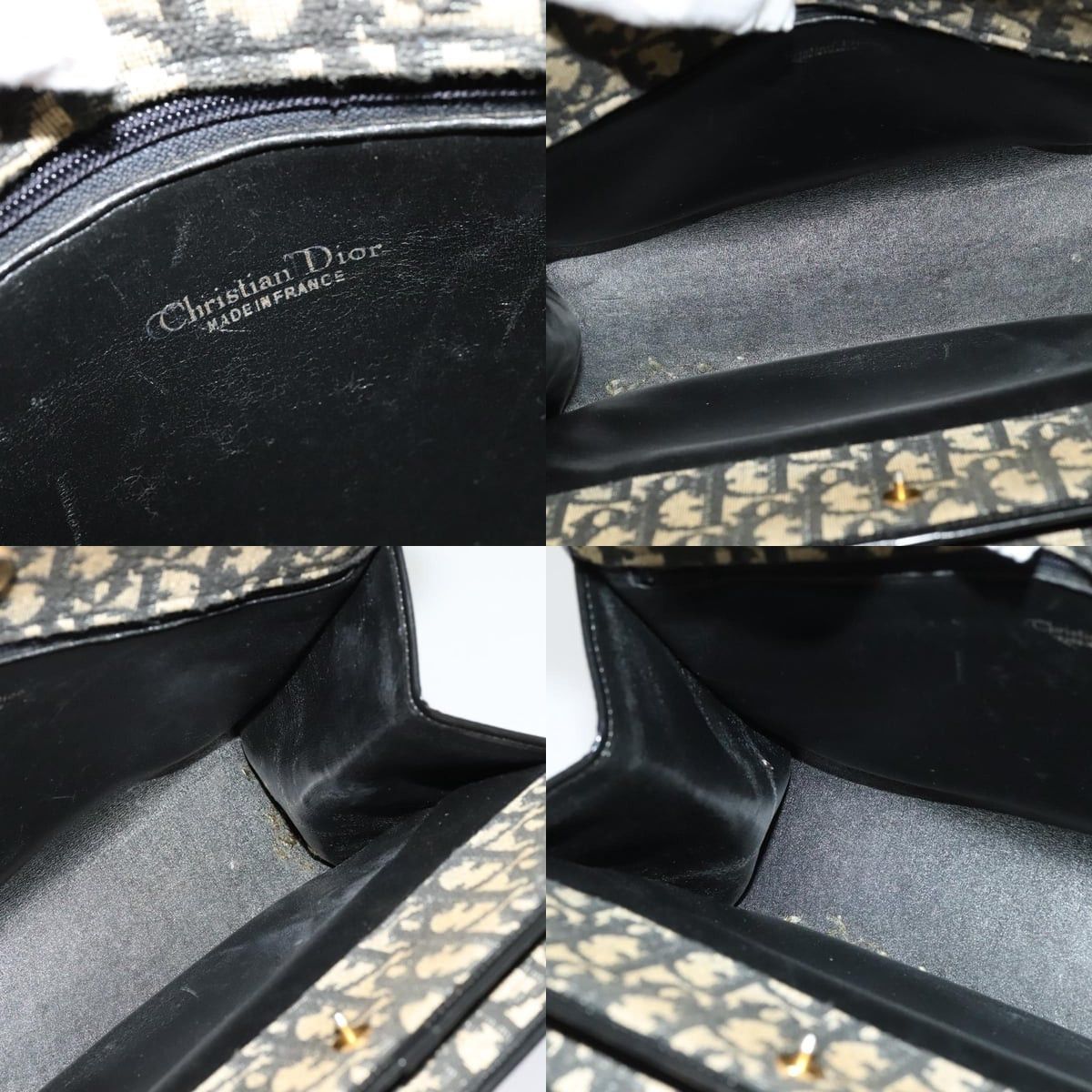 Dior DIOR Trotter Canvas Shoulder Bag Black Gold Size ONE SIZE - 11 Thumbnail