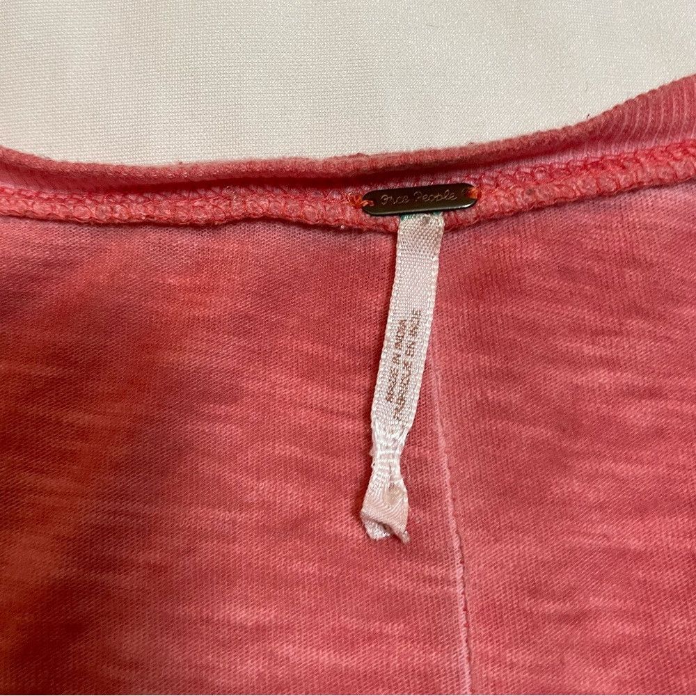 Free People Free People Shell Stitch Long Sleeve Coral Pink Henley Size Size XS / US 0-2 / IT 36-38 - 7 Thumbnail