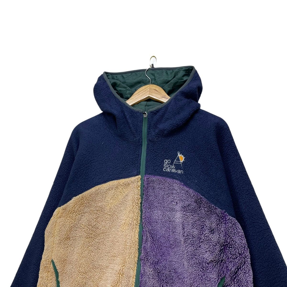 45rpm 💥Go Slow Caravan Colour block Fleece Hooded Jacket Size US M / EU 48-50 / 2 - 3 Thumbnail