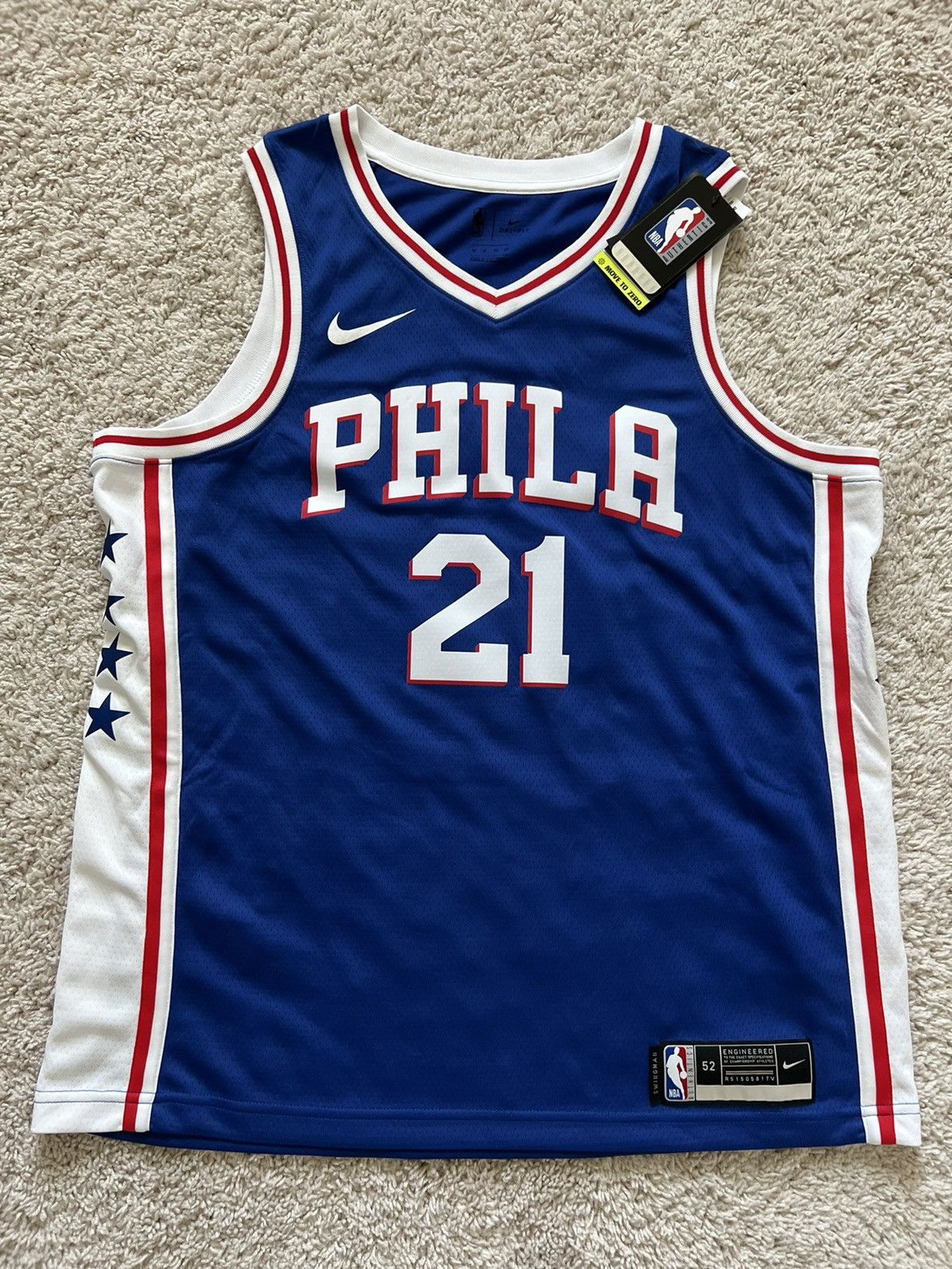 Nike Nike Authentic Joel Embiid NBA Philadelphia 76ers Jersey Size US XL / EU 56 / 4 - 3 Thumbnail