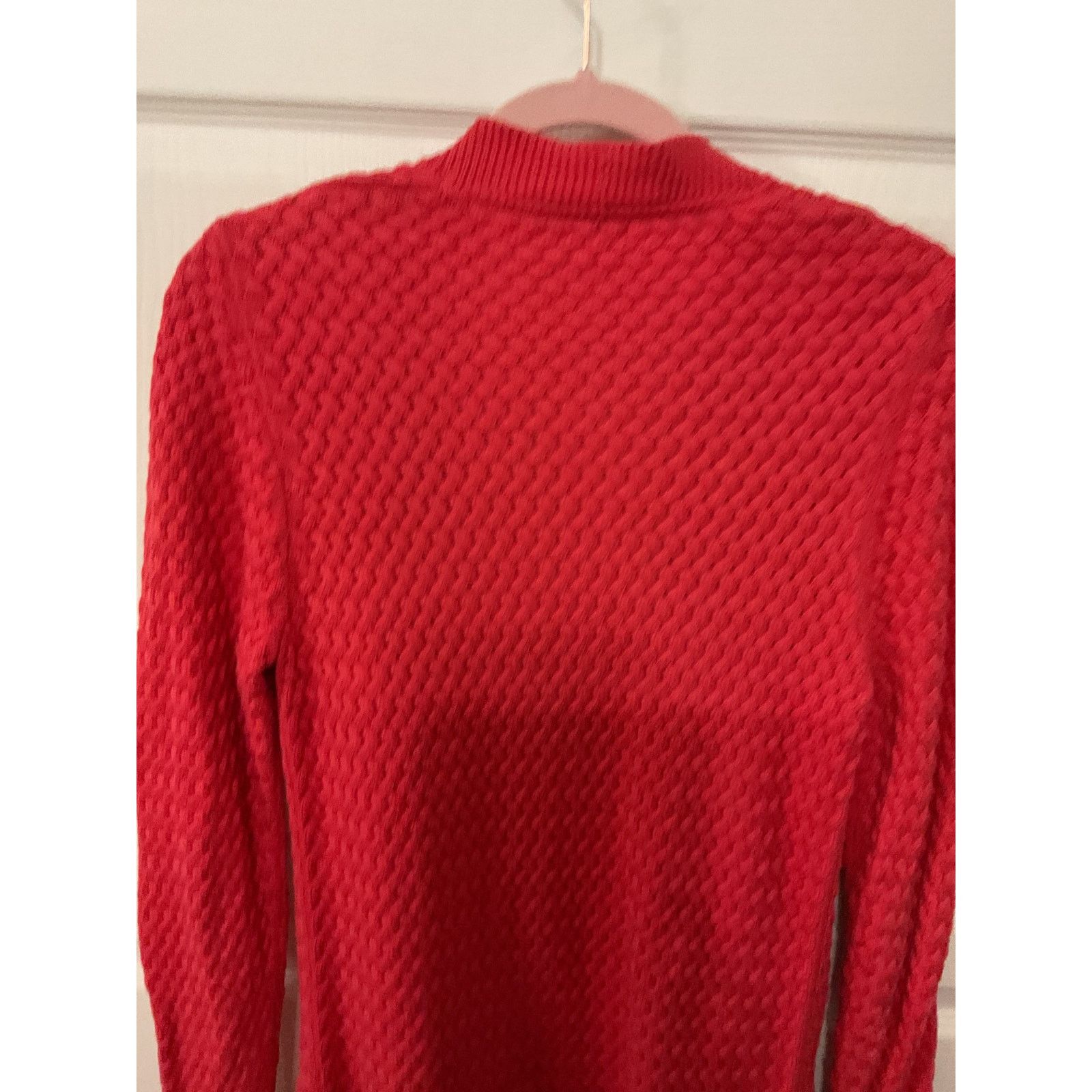 L.L. Bean L.L. Bean Woven Knit Coral Cotton Open Front Cardigan, sz M Size M / US 6-8 / IT 42-44 - 6 Thumbnail