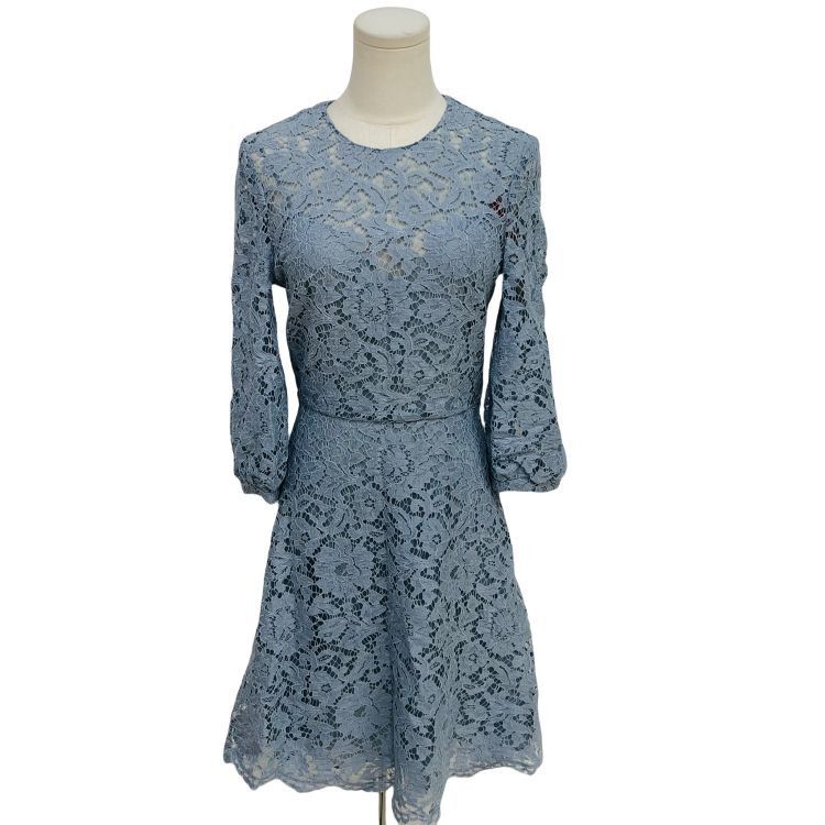 Valentino Valentino Blue Lace Midi Dress Size 40 Size S / US 4 / IT 40 - 1 Thumbnail