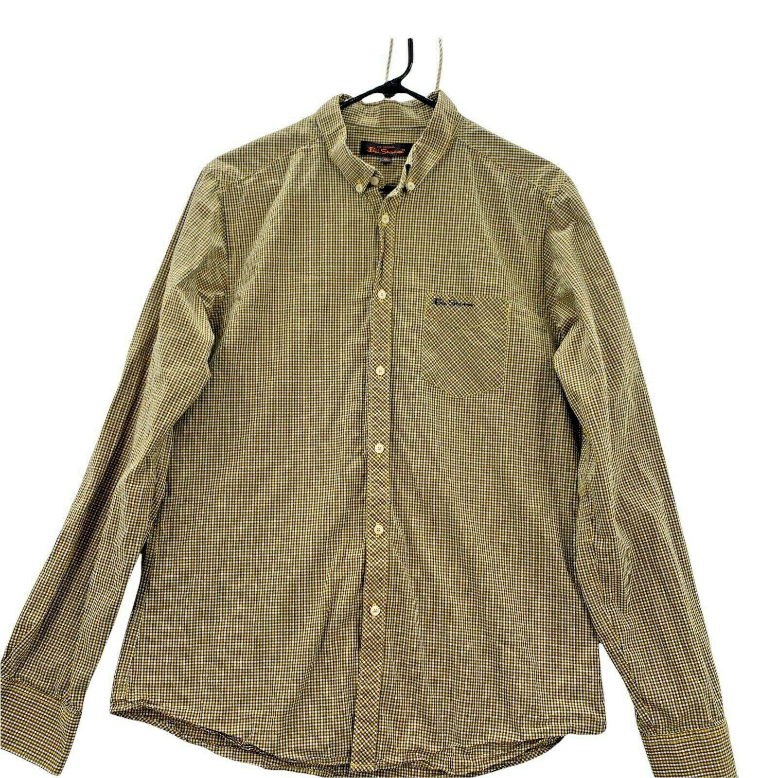 Ben Sherman Ben Sherman Mens XL Long Sleeve Button Down Yellow PLAID Size US XL / EU 56 / 4 - 3 Thumbnail
