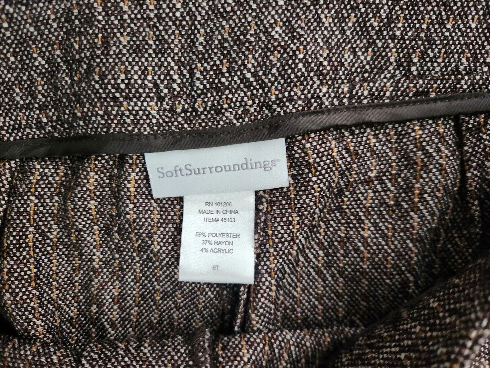 Designer Soft Surroundings Tweed Pants Size 6 Tall Brown Wide Size 28" / US 6 / IT 42 - 4 Thumbnail