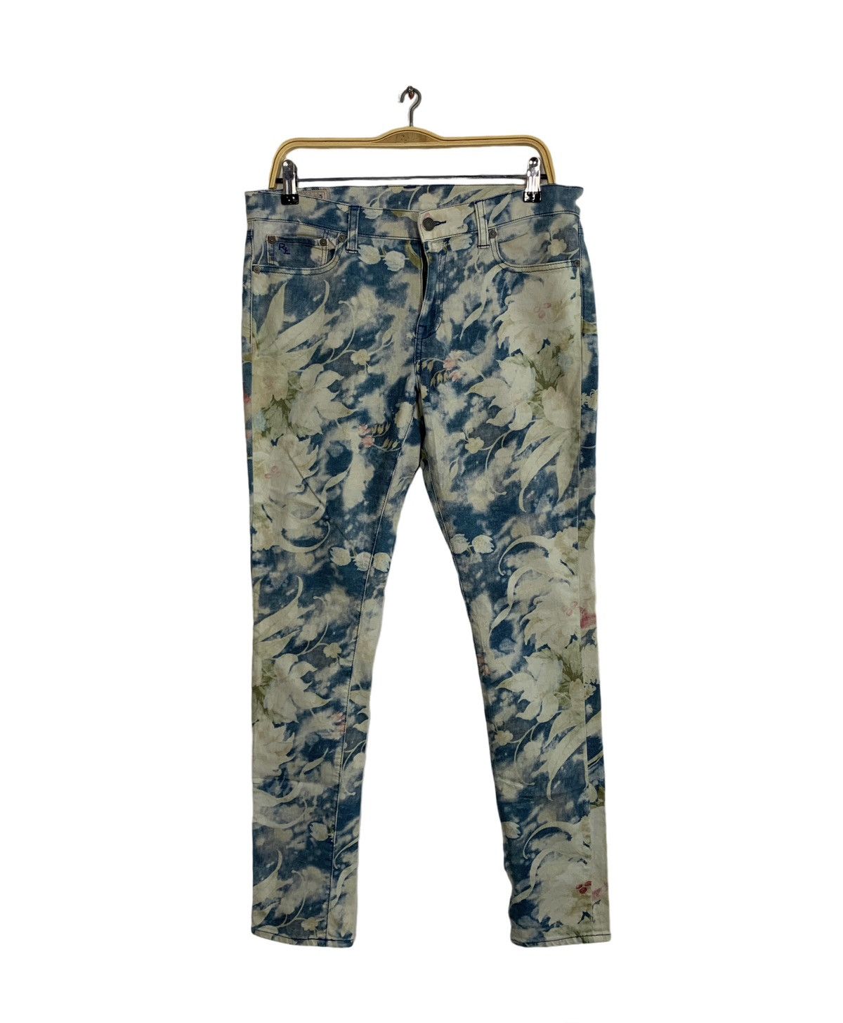 Polo Ralph Lauren 90s Polo Ralph Lauren Tompkins Skinny Floral Indigo Denim Size 32" / US 10 / IT 46 - 1 Thumbnail