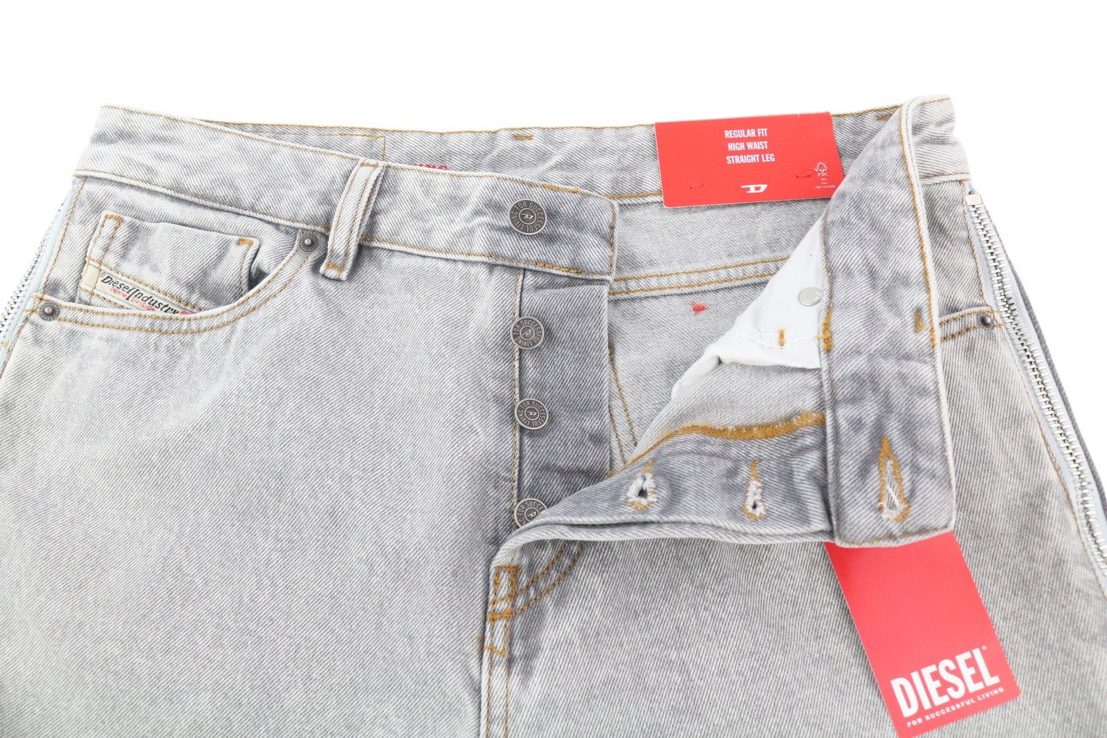 Diesel 1955-FS2 007F8 W31/L34 Side Zip Regular Straight 85390 Size US 31 - 5 Thumbnail