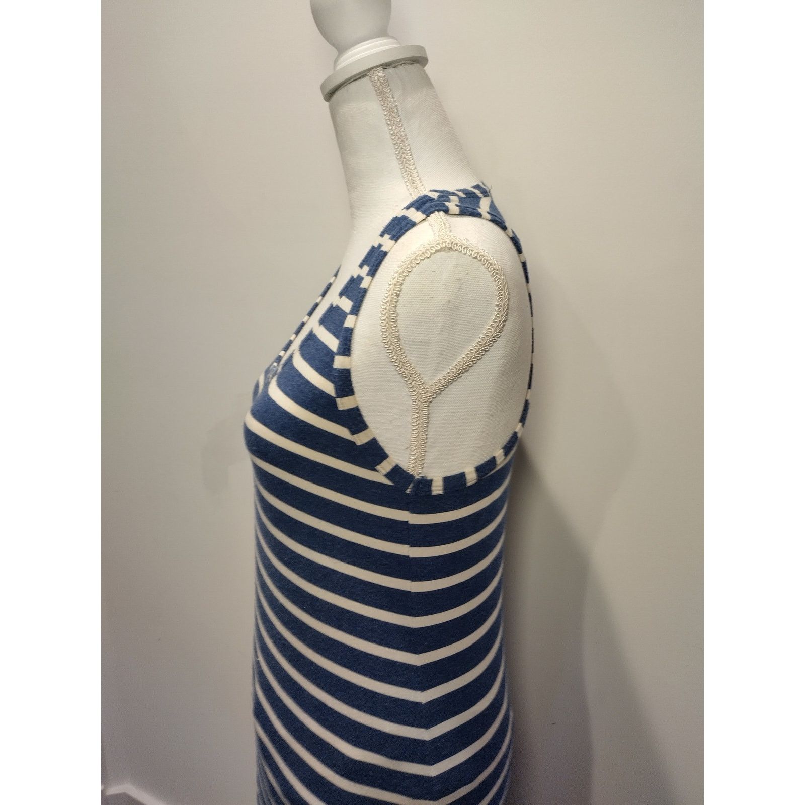 J.Crew J. Crew Women Maxi Dress Sleeveless Scoop Neck Blue White Size XS / US 0-2 / IT 36-38 - 7 Thumbnail