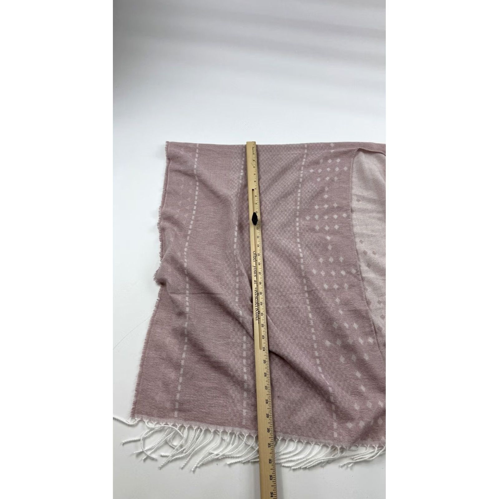 Pinko Gentle Fawn Poncho Ruana Wrap Womens XS/S Pink Ivory Fringe Open Front Geometric Size ONE SIZE - 4 Thumbnail