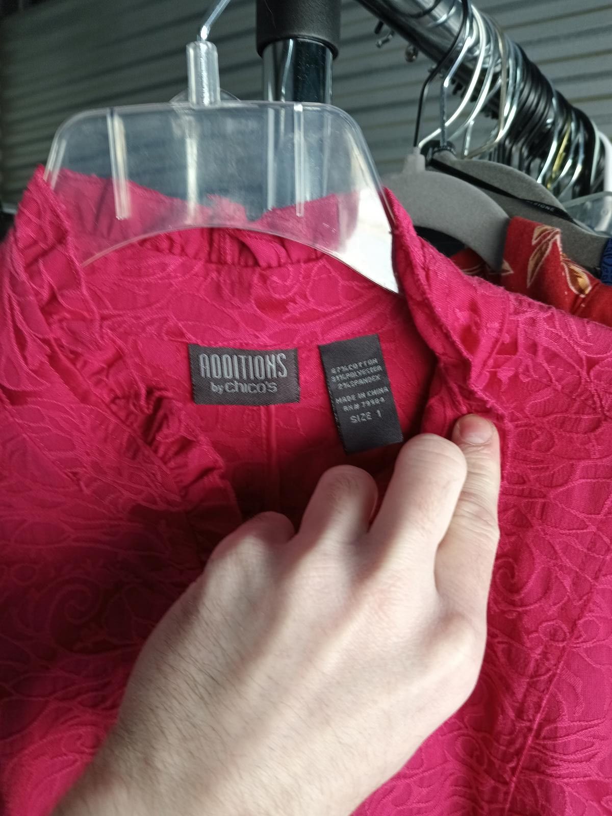 Designer Chico's Additions Women's Pink Embroidered Jacket Size S / US 4 / IT 40 - 3 Thumbnail