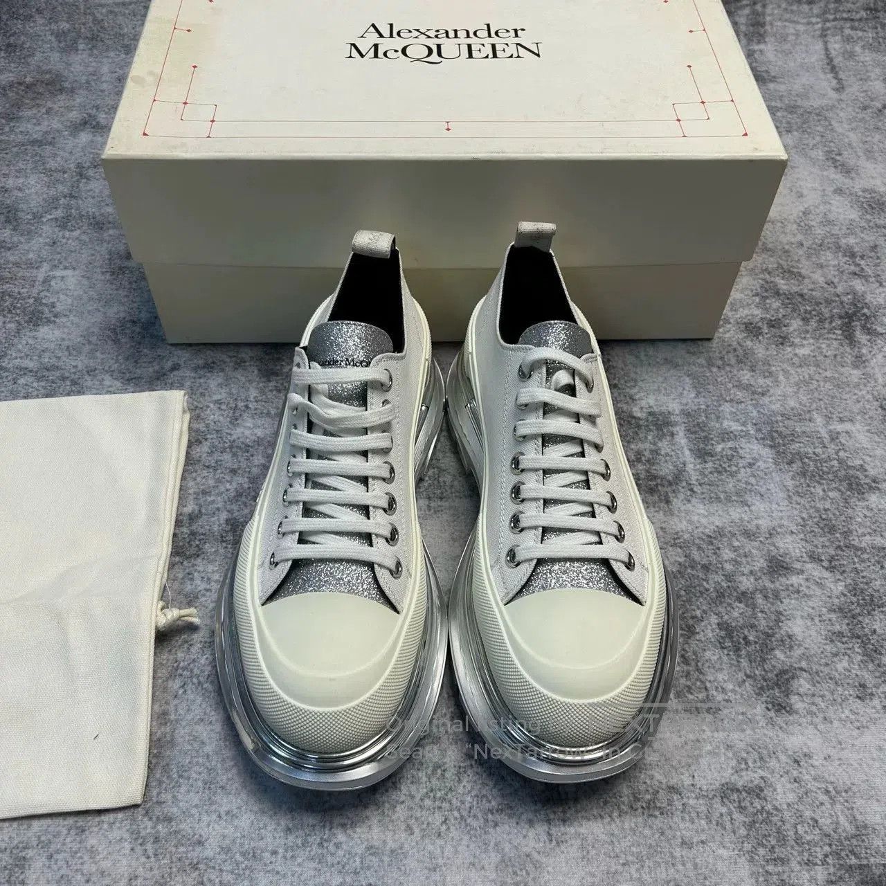 Alexander McQueen Alexander McQueen Thick Platform Canvas Shoes. Size US 8 / EU 41 - 1 Thumbnail