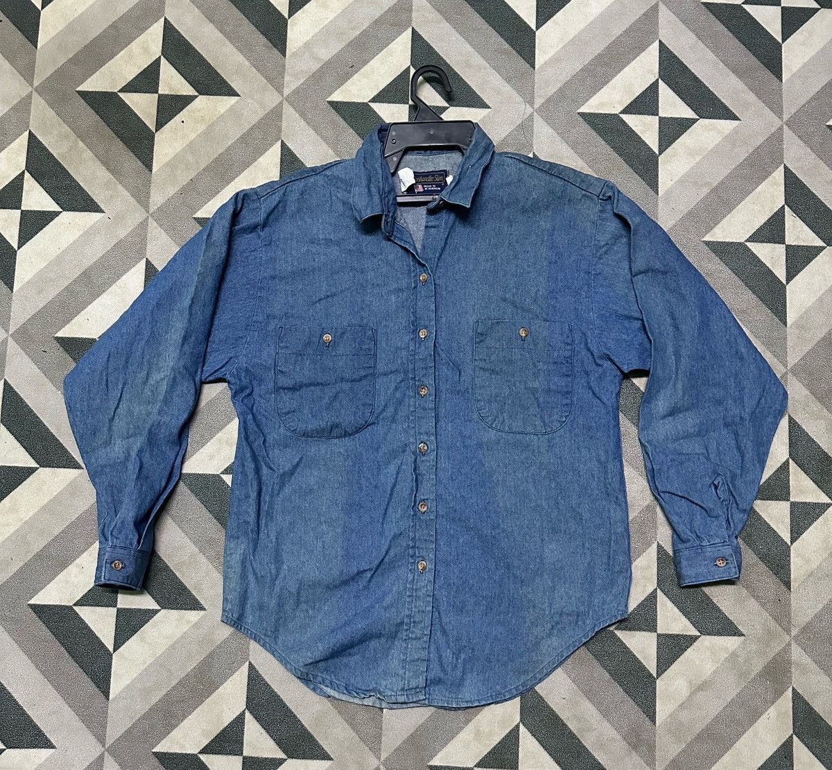 Vintage Vintage 80s Panhandle slim blue denim shirts Size US S / EU 44-46 / 1 - 3 Thumbnail