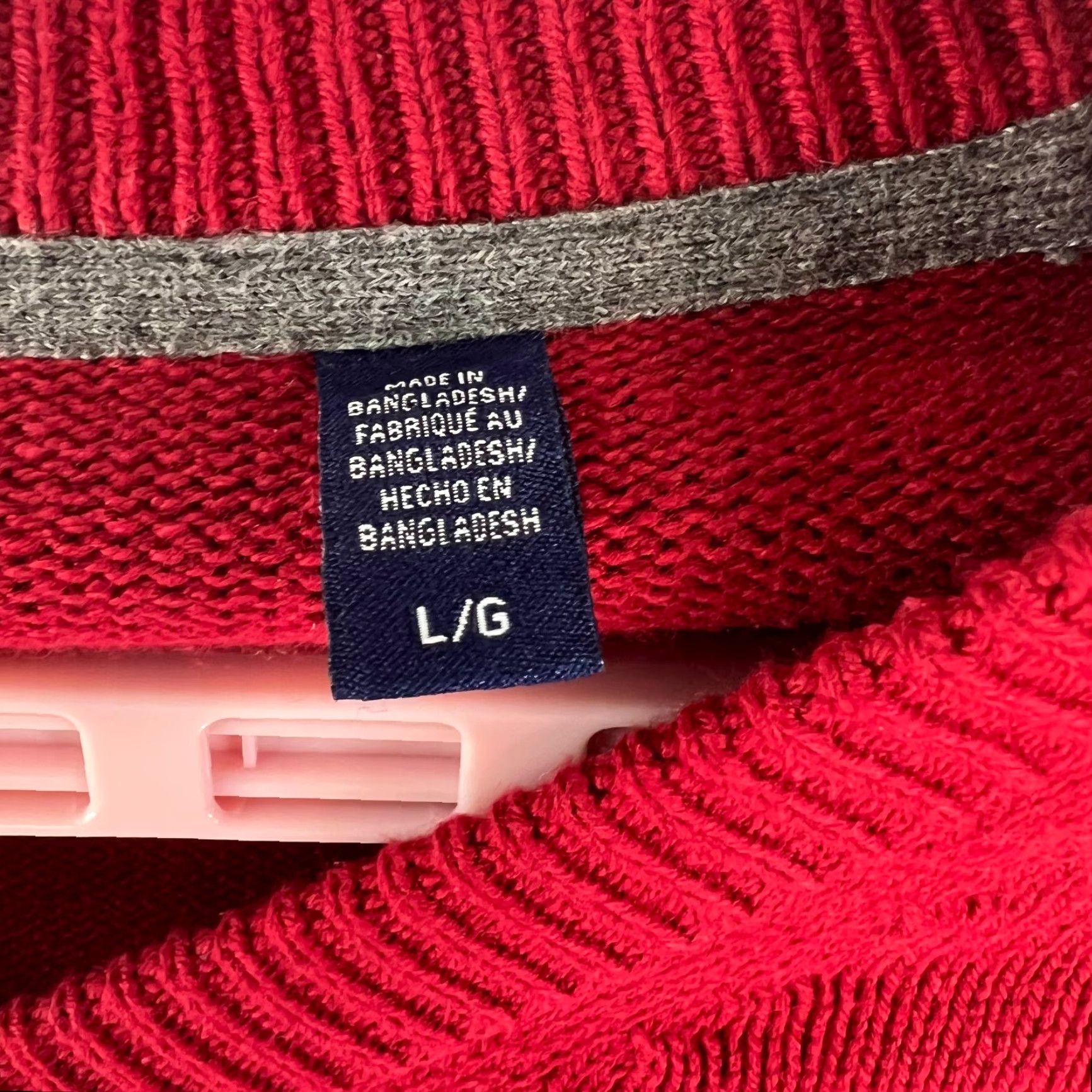 Izod IZOD Mens Sweater Long Sleeve V-Neck Red Pullover Size L Knit Cotton Blend Solid Casual Size US L / EU 52-54 / 3 - 5 Thumbnail
