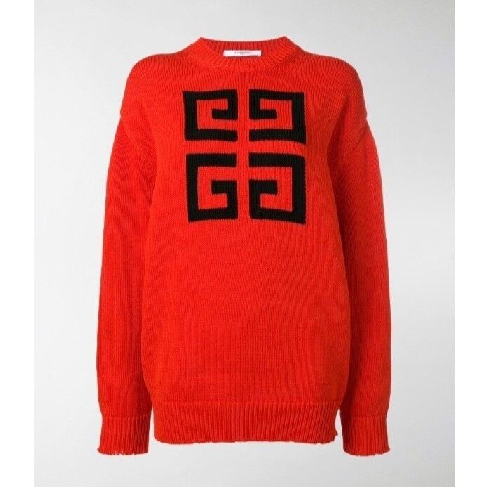 Givenchy Oversized 4G logo Sweater in Red & size M NWOT MSRP $1190 Size M / US 6-8 / IT 42-44 - 3 Thumbnail